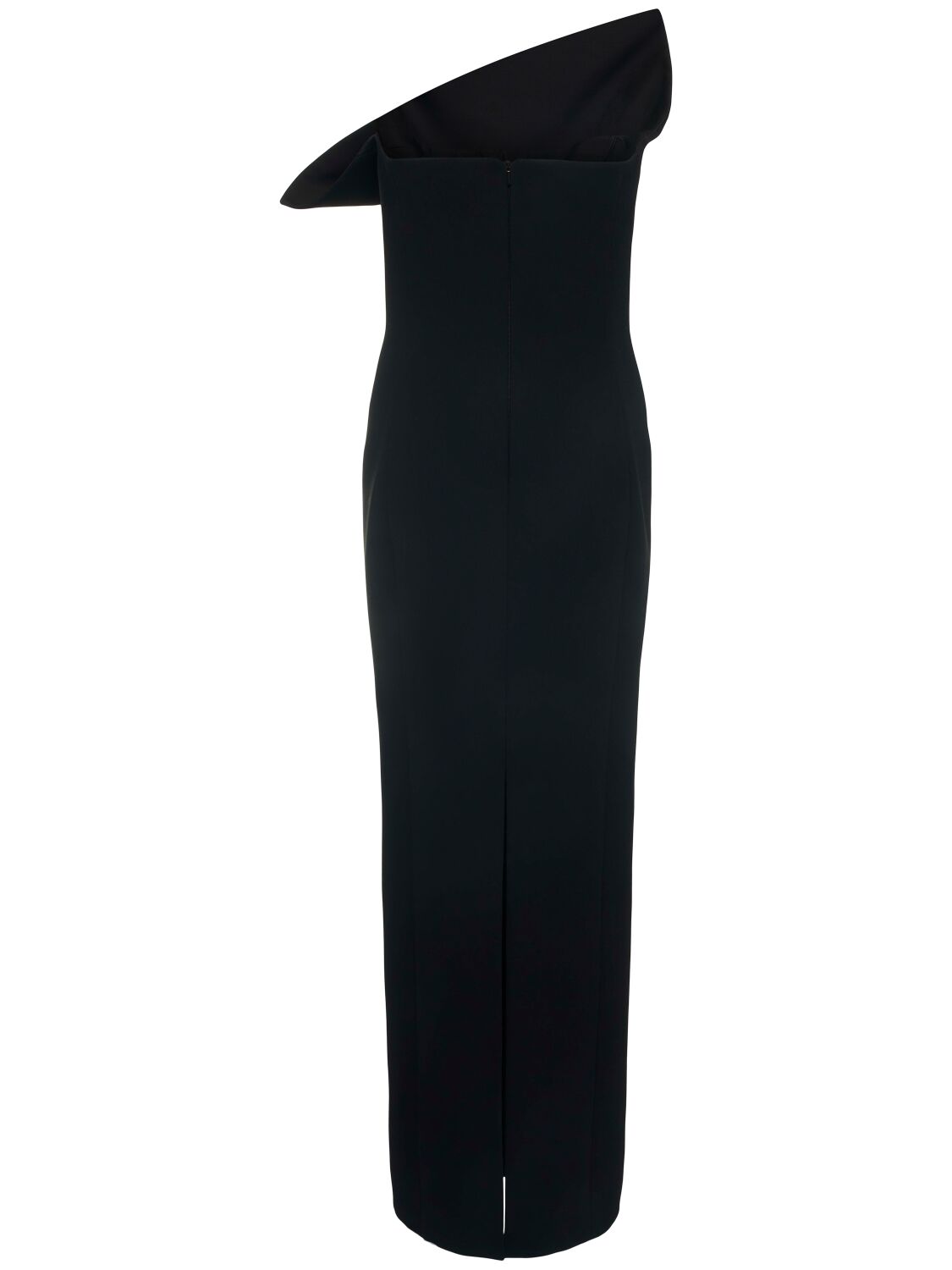 Khaite Cato Double Face Crepe Long Dress In Black