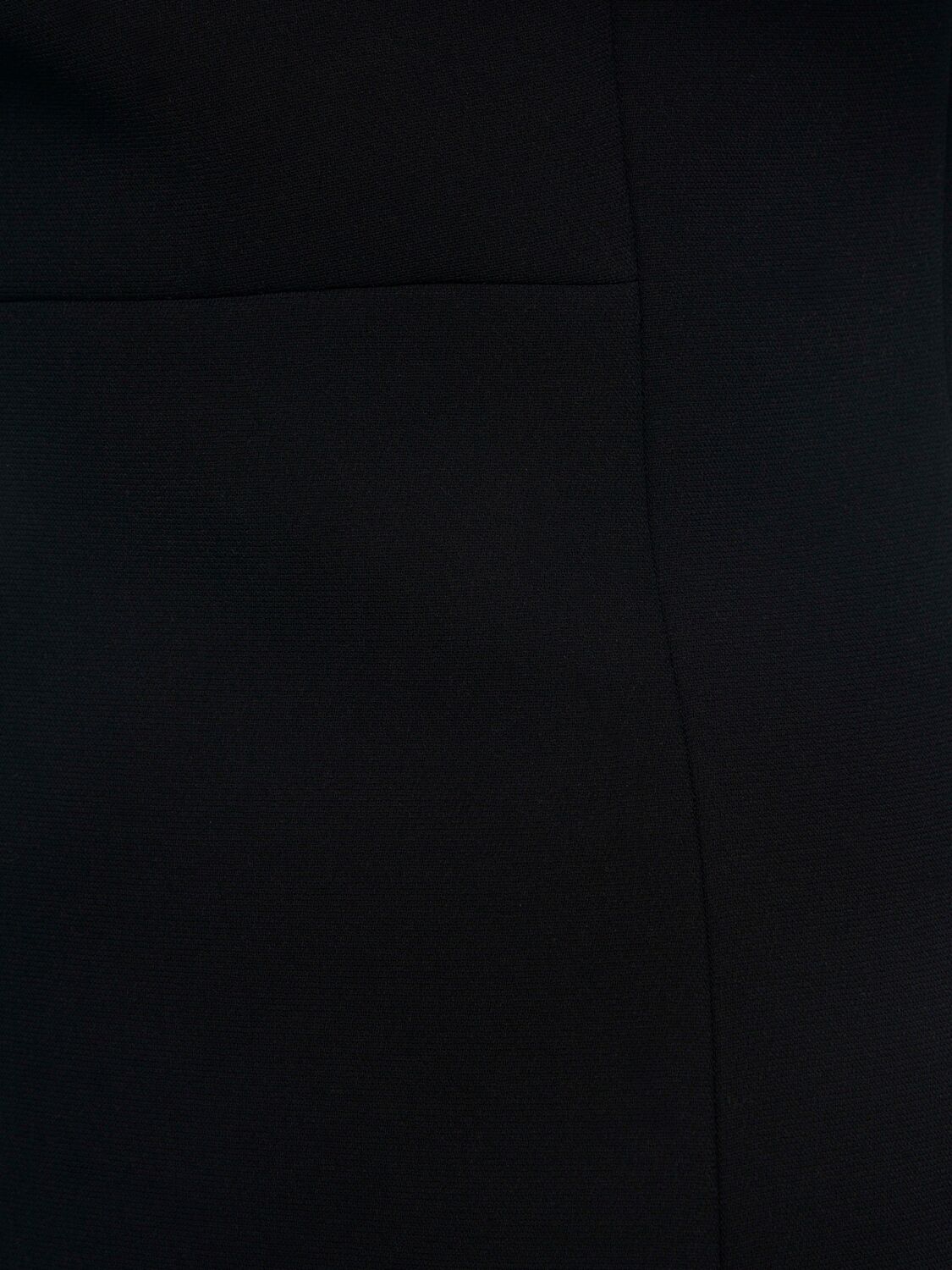 Khaite Cato Double Face Crepe Long Dress In Black