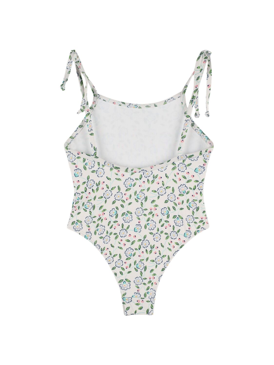 The New Society Printed Lycra One Piece Swimsuit In White/blue