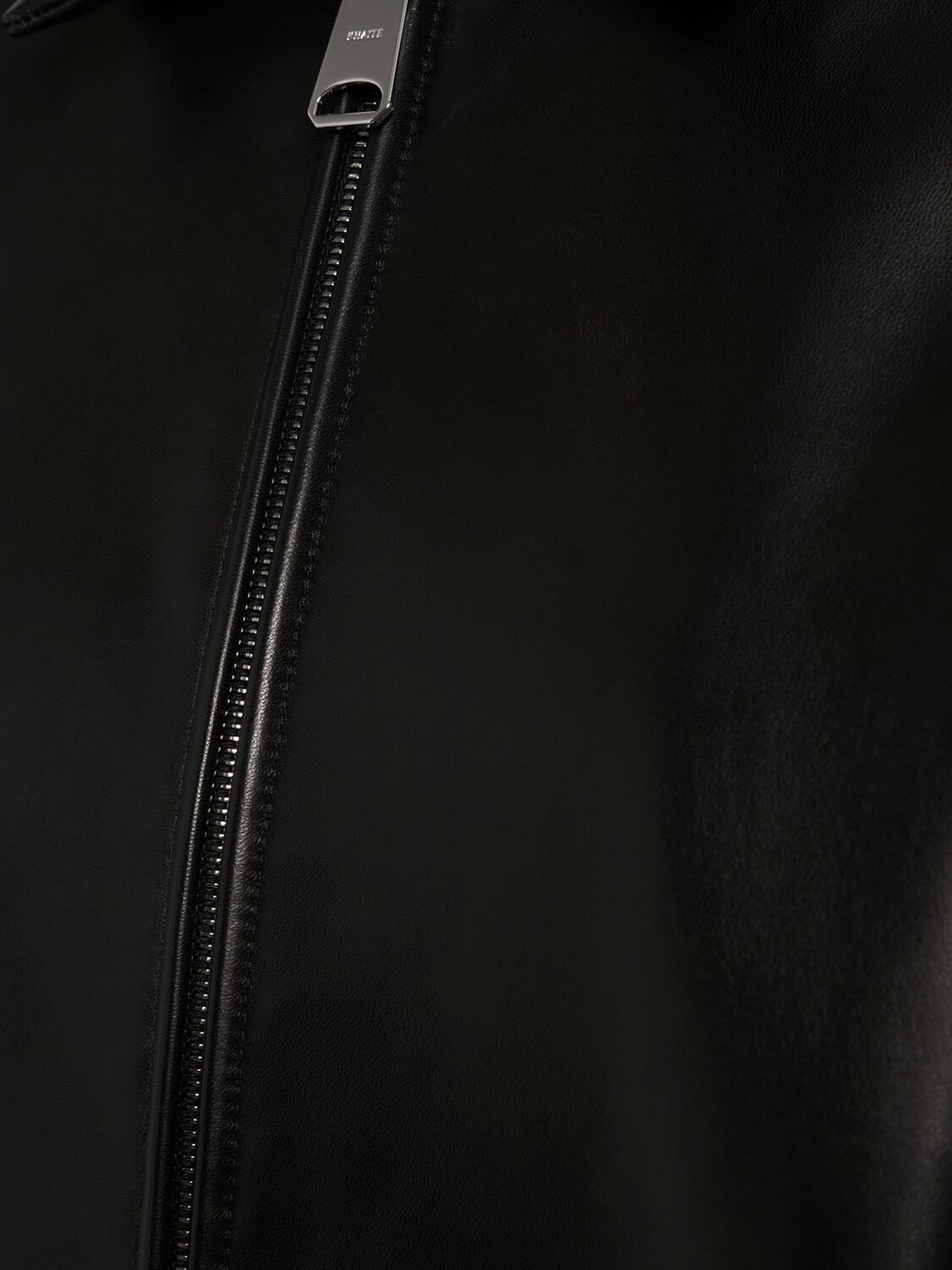 Khaite Grizzo Oversized Leather Collared Jacket In Black