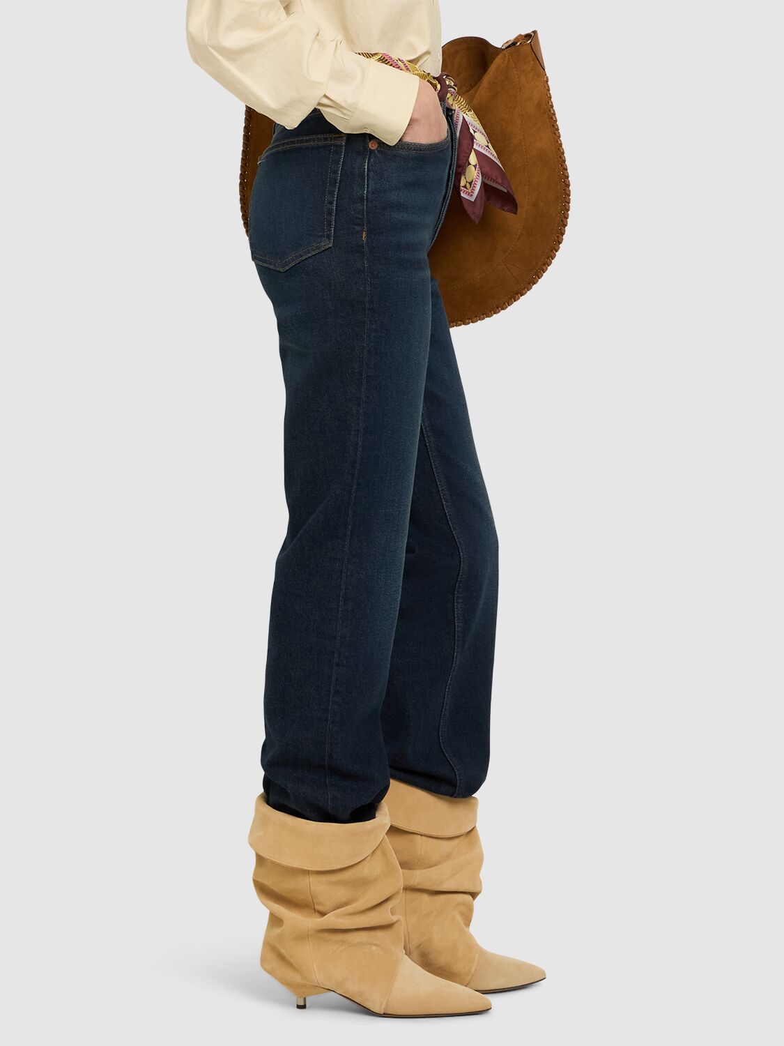 Isabel Marant 45mm Edrik-gb Suede Tall Boots In 米黄色