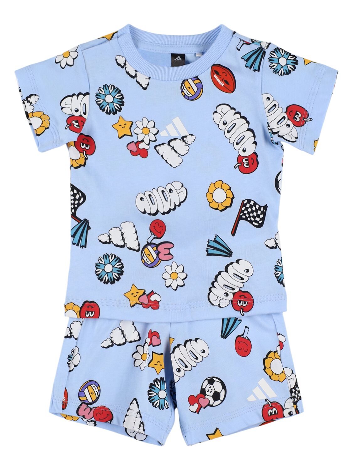 ADIDAS ORIGINALS Printed Cotton T-shirt & Shorts