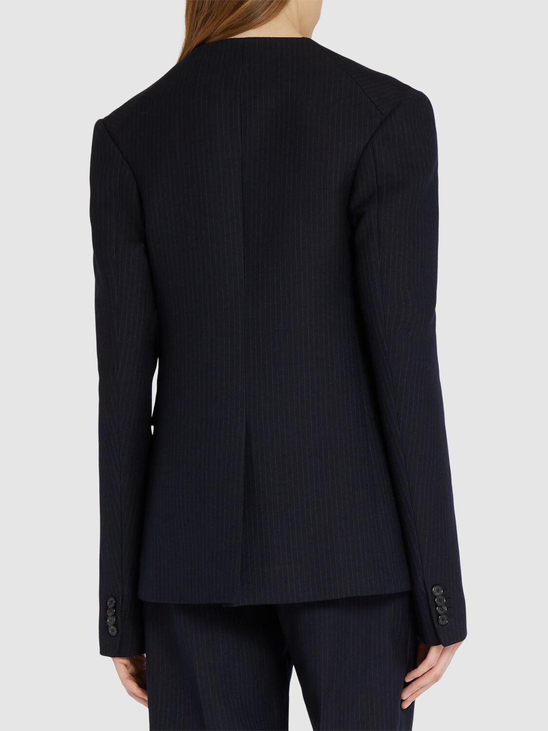 Khaite Jameson Virgin Wool Blend Jacket In Blue