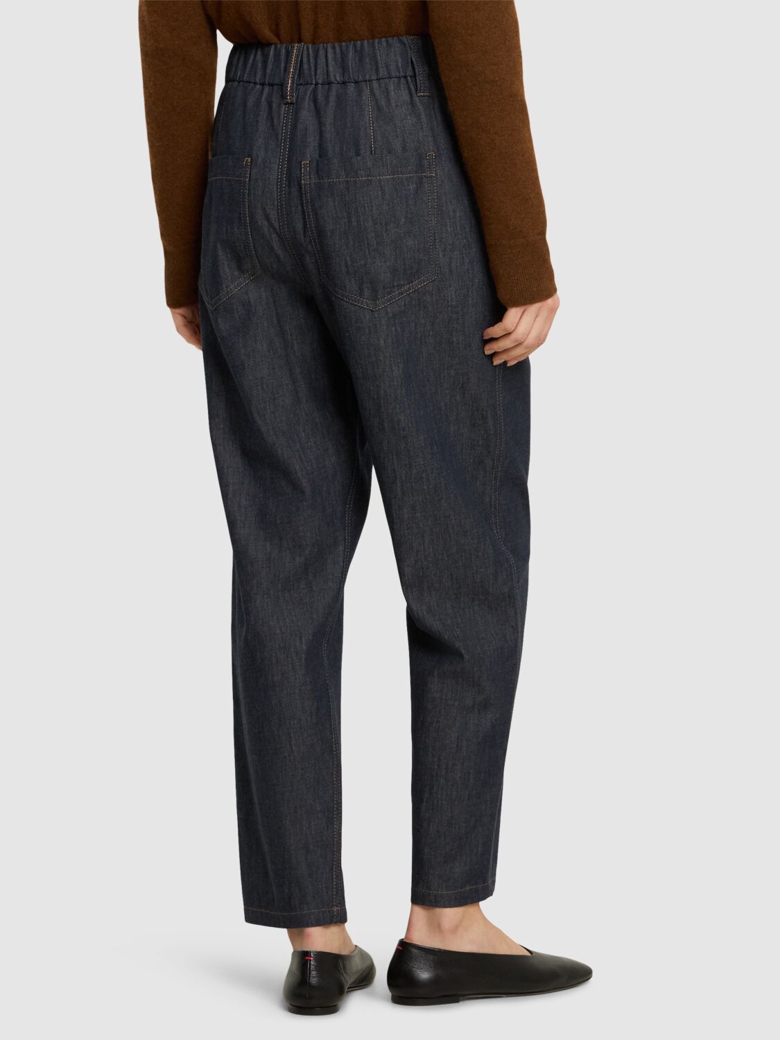 Brunello Cucinelli No-fade Mid Rise Straight Pants In Blue