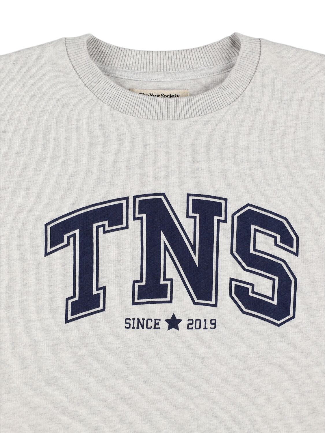 The New Society Printed Cotton Sweatshirt In Grey