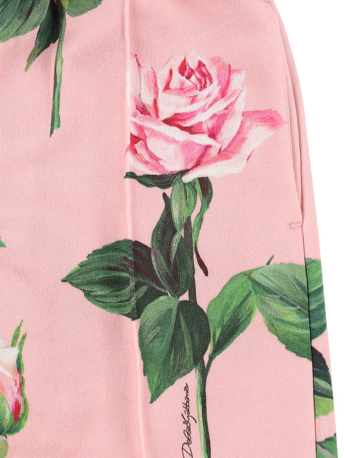 Dolce & Gabbana Floral Print Cotton Sweatpants In 粉色/多色