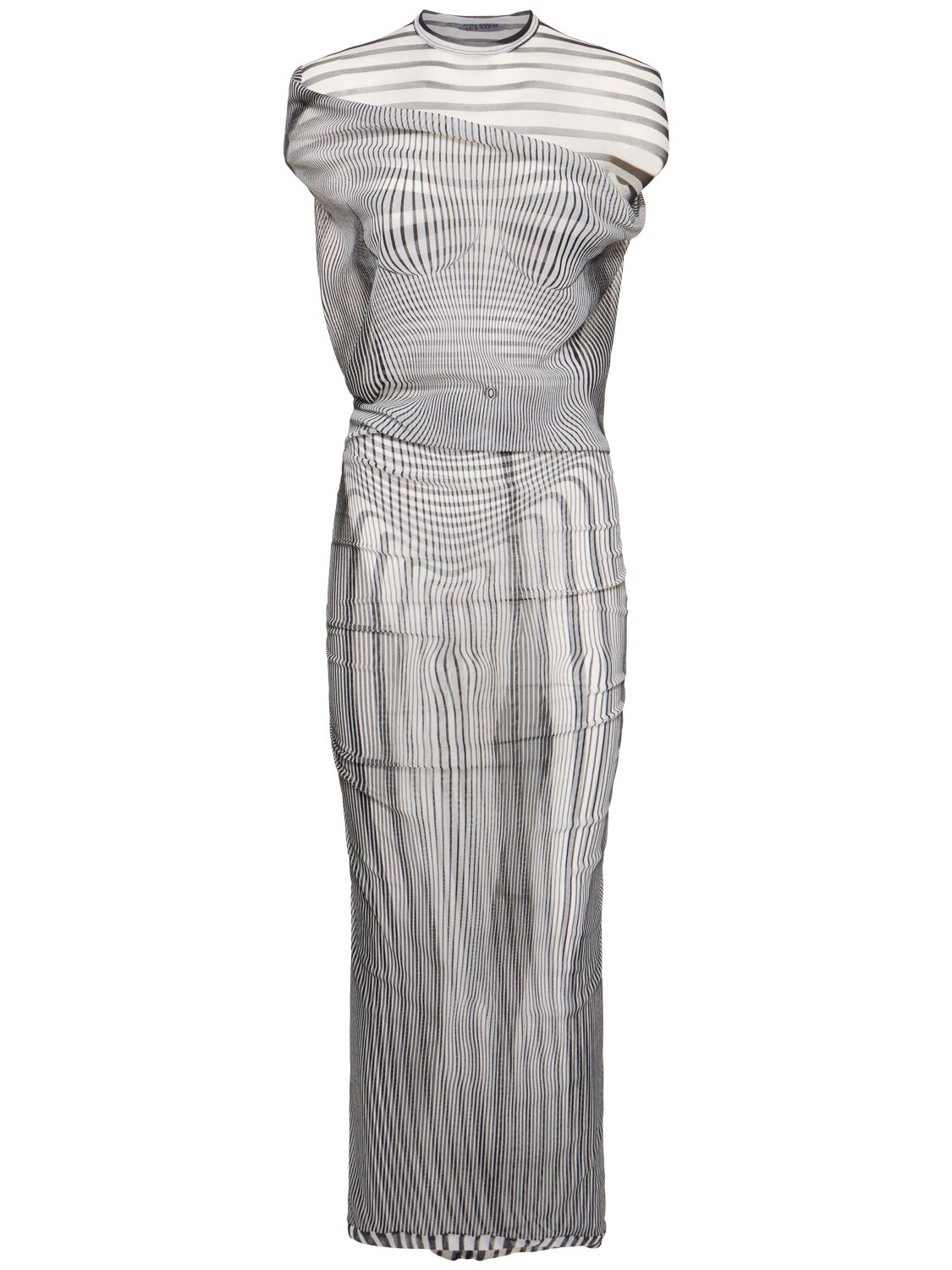 Body Morphing Printed Mesh Midi Dress