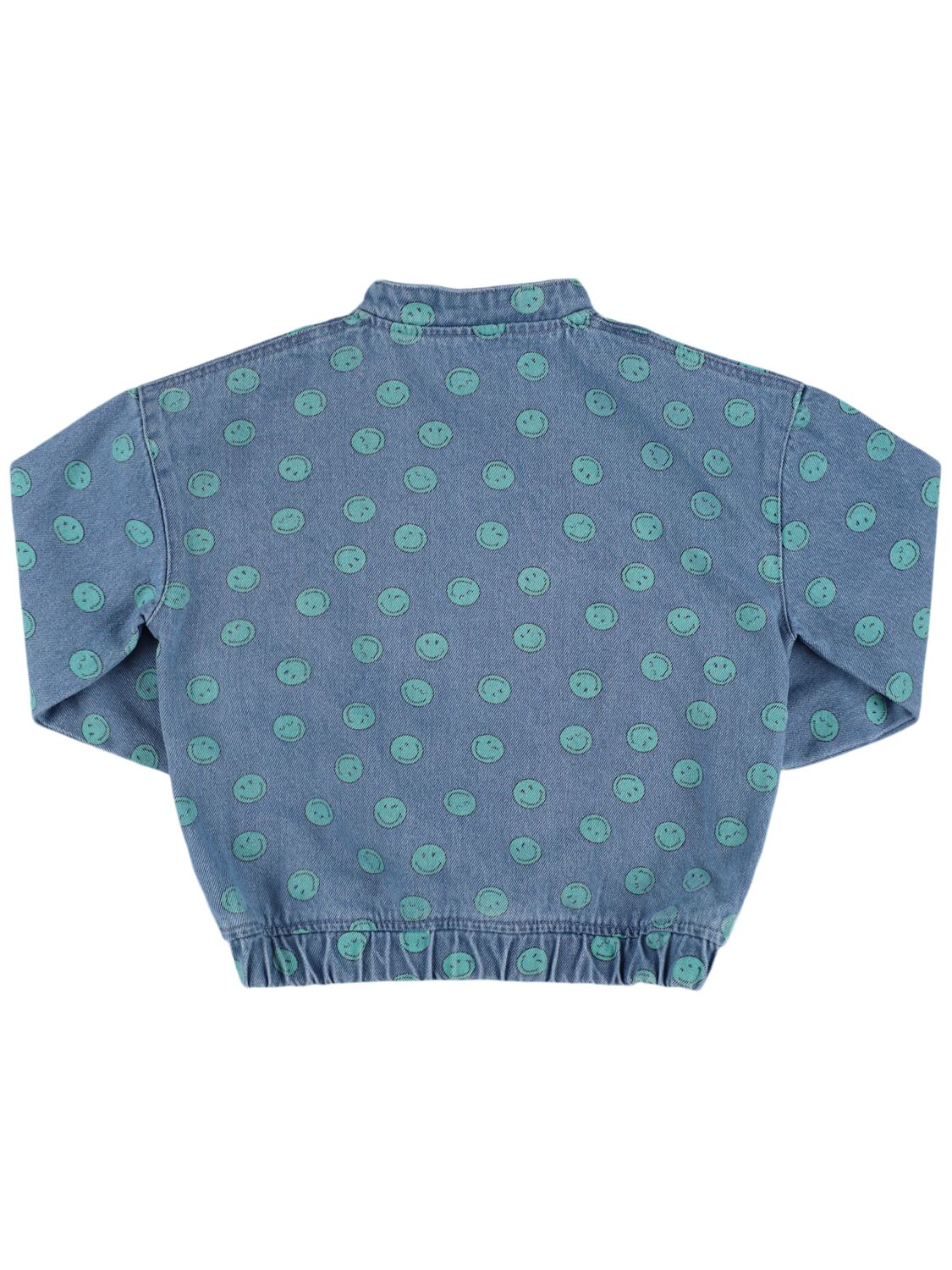 THE NEW SOCIETY PRINTED COTTON DENIM BOMBER JACKET 