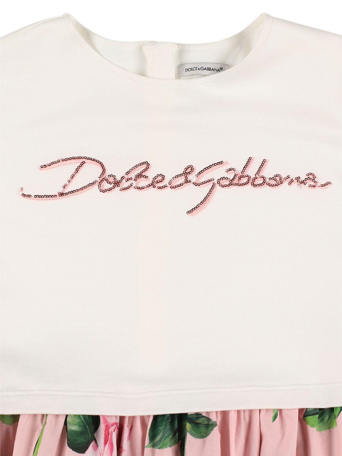 Dolce & Gabbana Printed Cotton Dress In 白色/多色