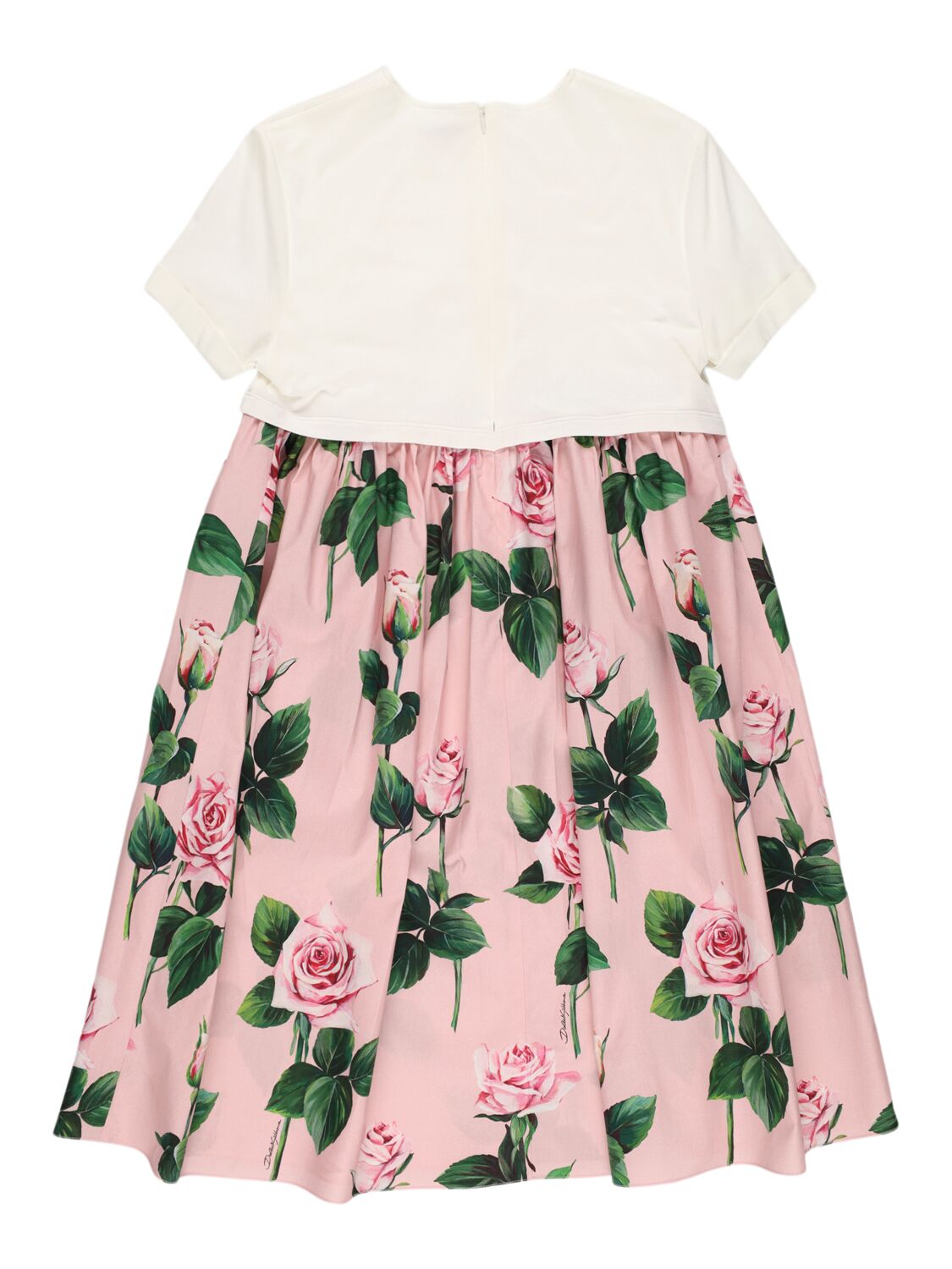 Dolce & Gabbana Printed Cotton Dress In 白色/多色