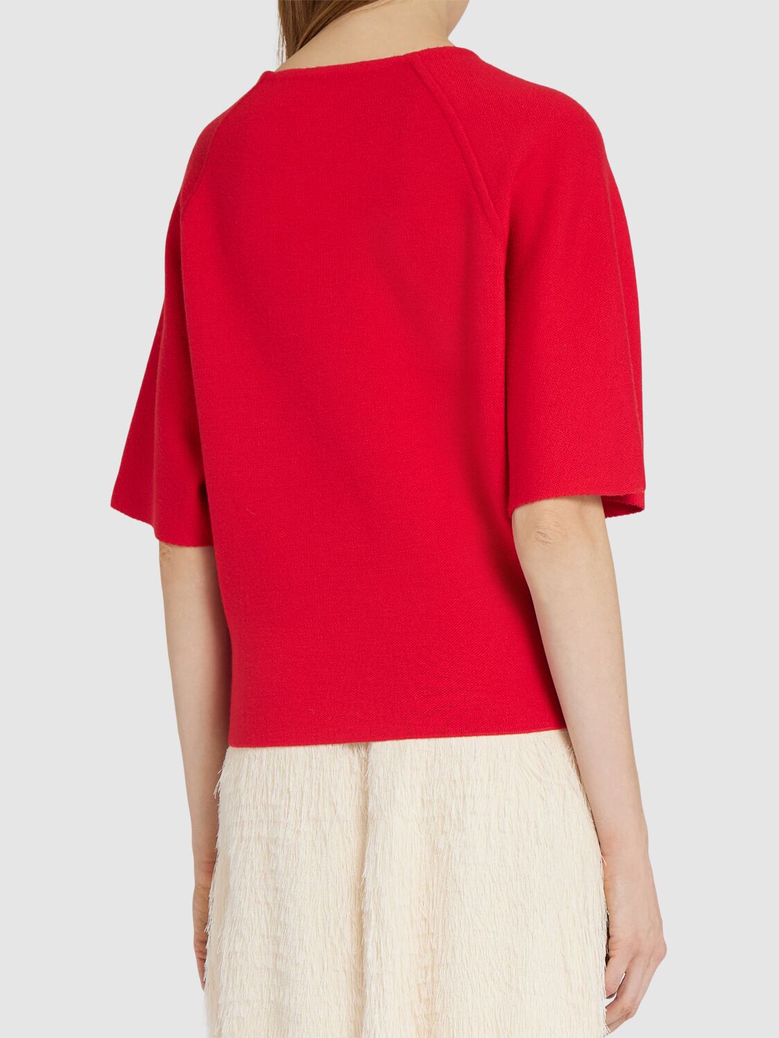 Khaite Warren Short Sleeve Compact Wool Top