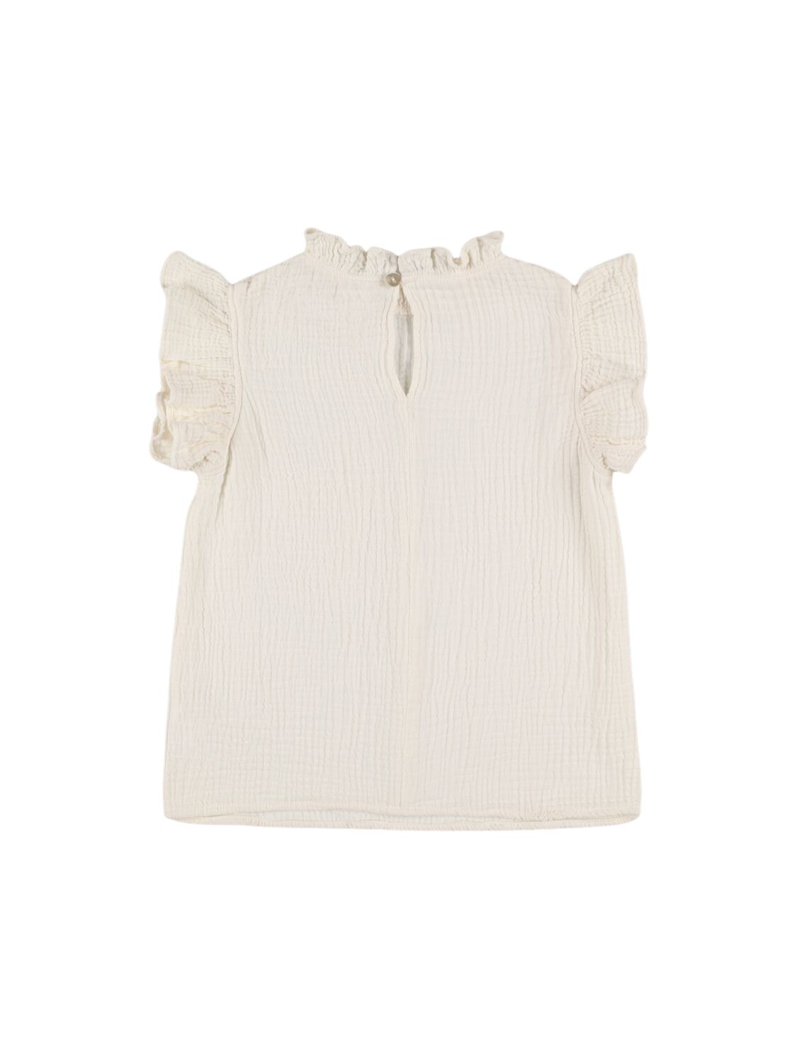 The New Society Cotton Seersucker Top In 白色