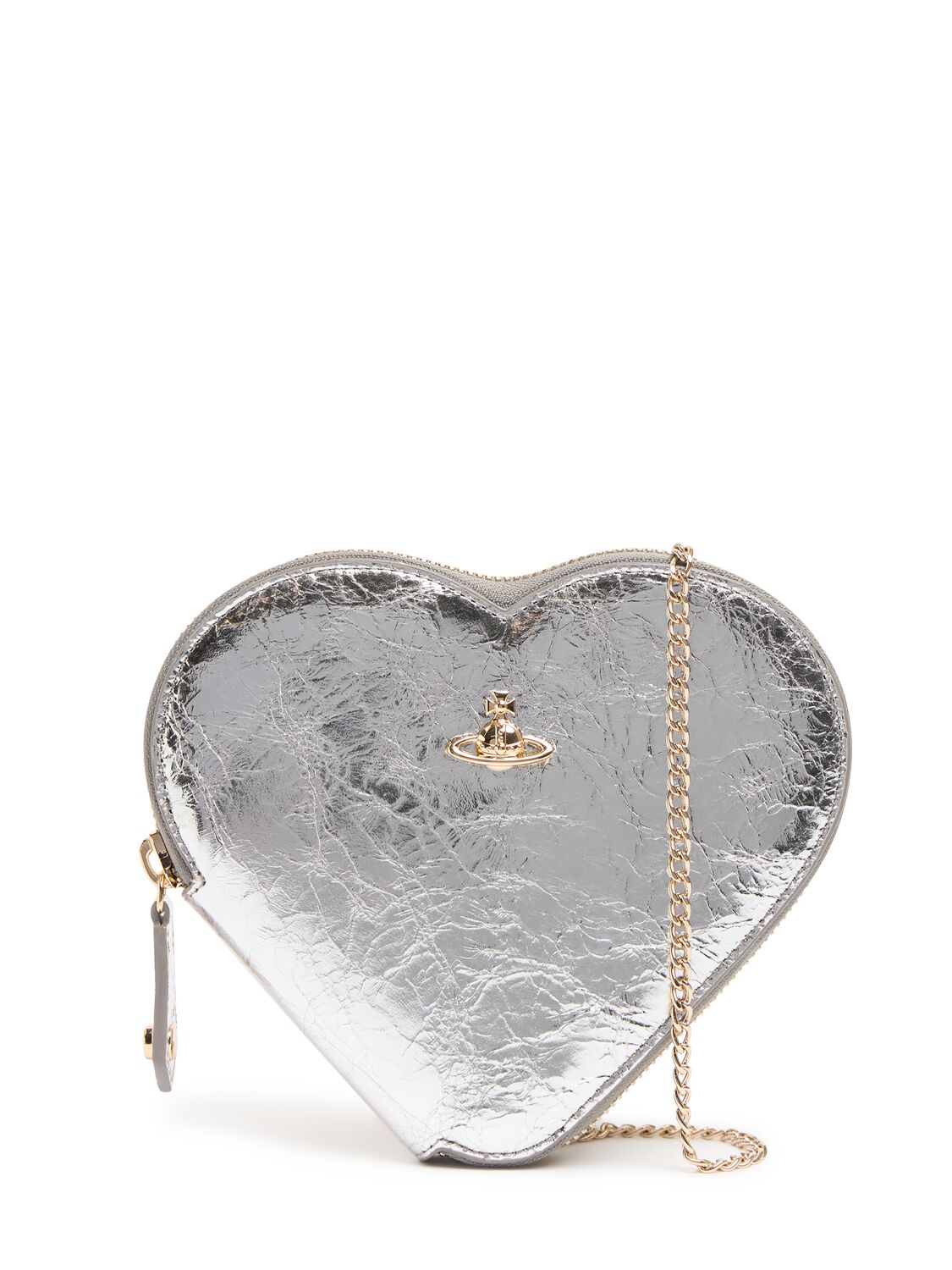 Image of New Heart Metallic Crinkle Crossbody Bag