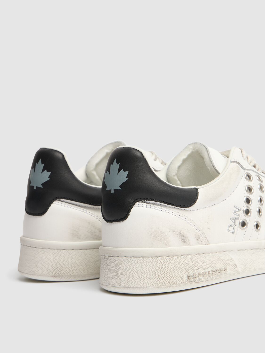 Dsquared2 Low Leather Sneakers In White