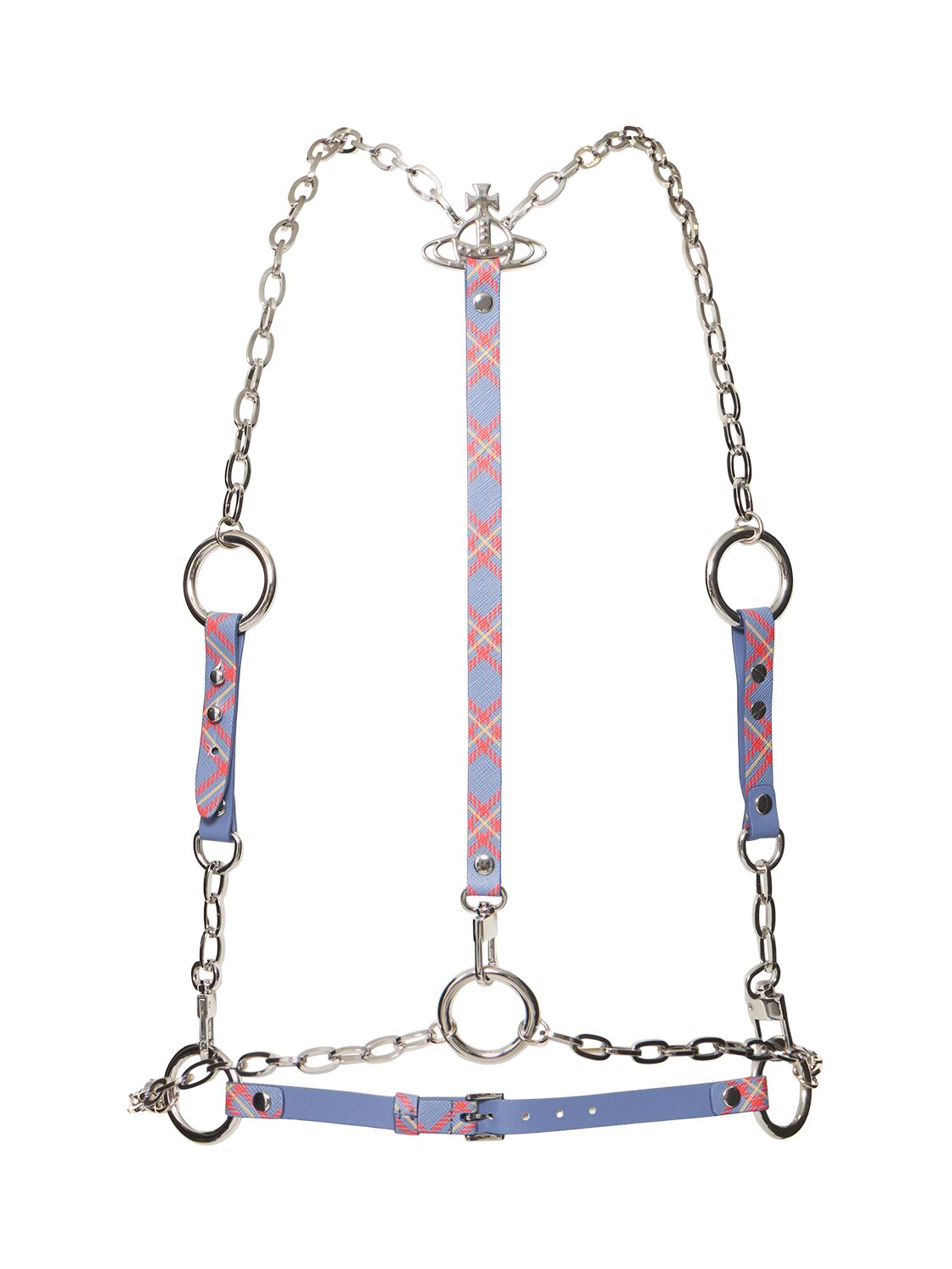 Vivienne Westwood Printed Chain Harness In Blue/orange