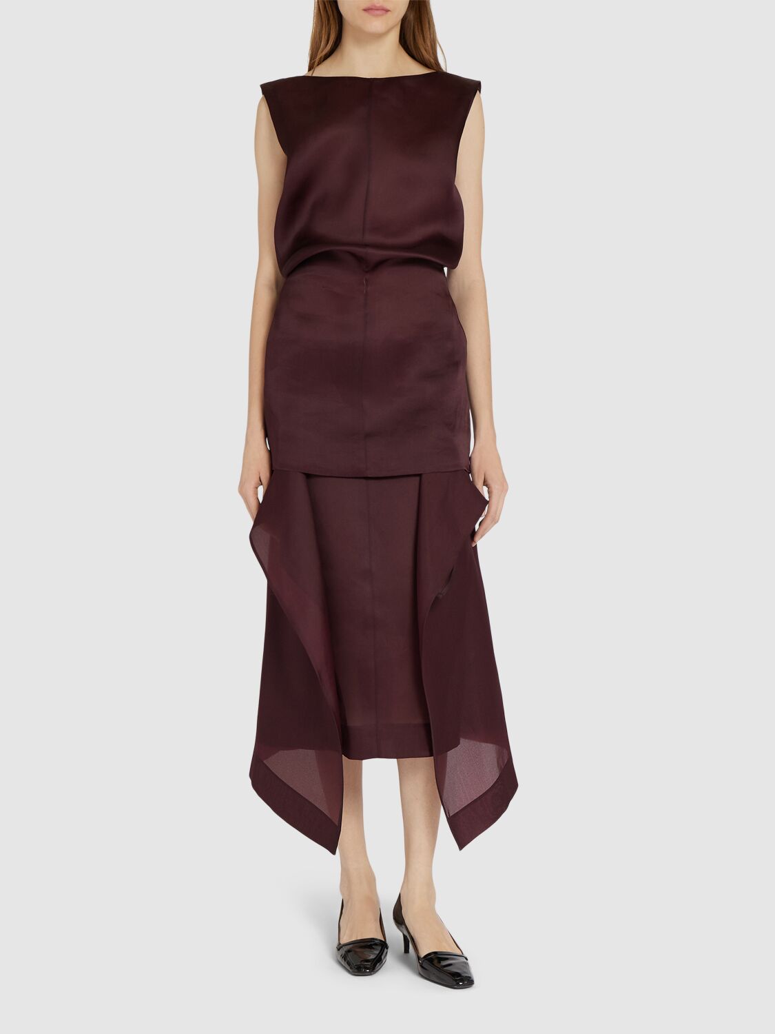 Khaite Nina Layered Panel Midi Skirt