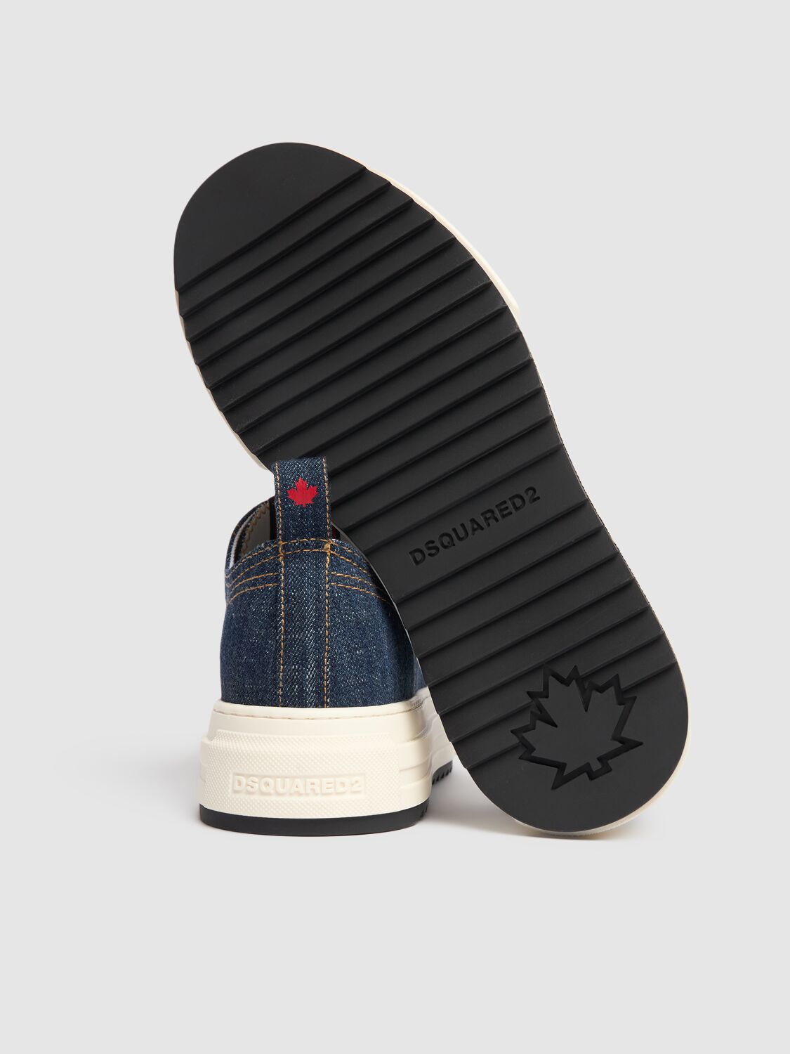 Dsquared2 Cotton Canvas Low Sneakers In Blue