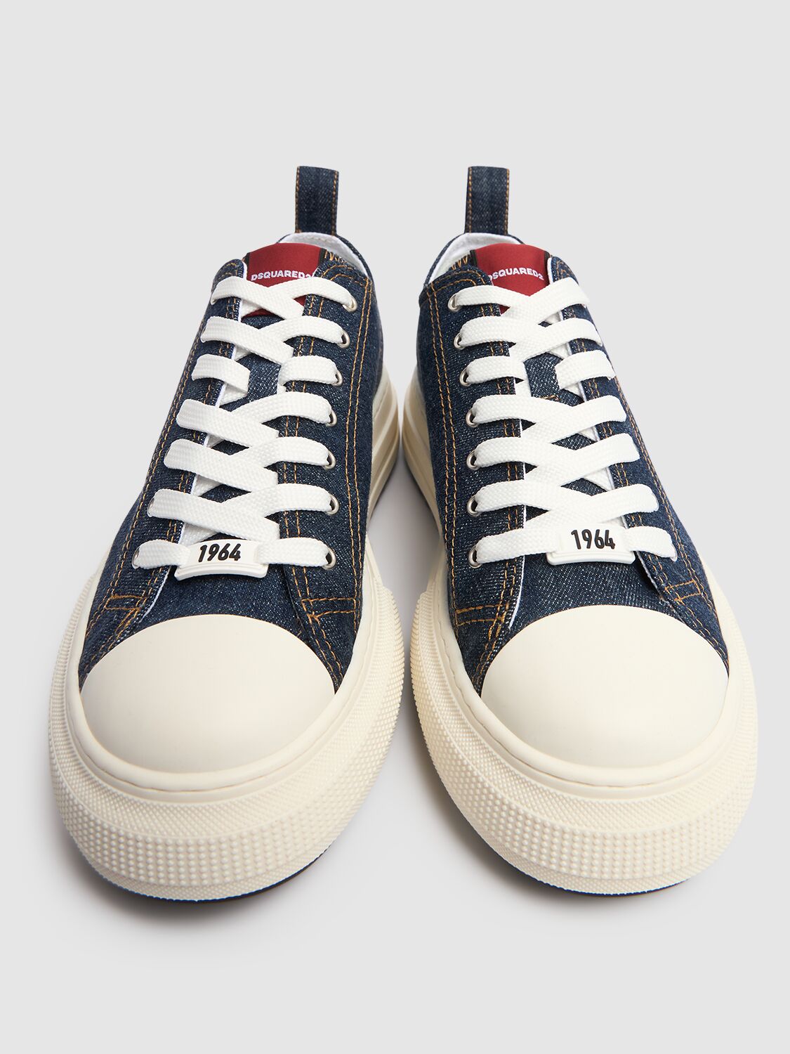 Dsquared2 Cotton Canvas Low Sneakers In Blue