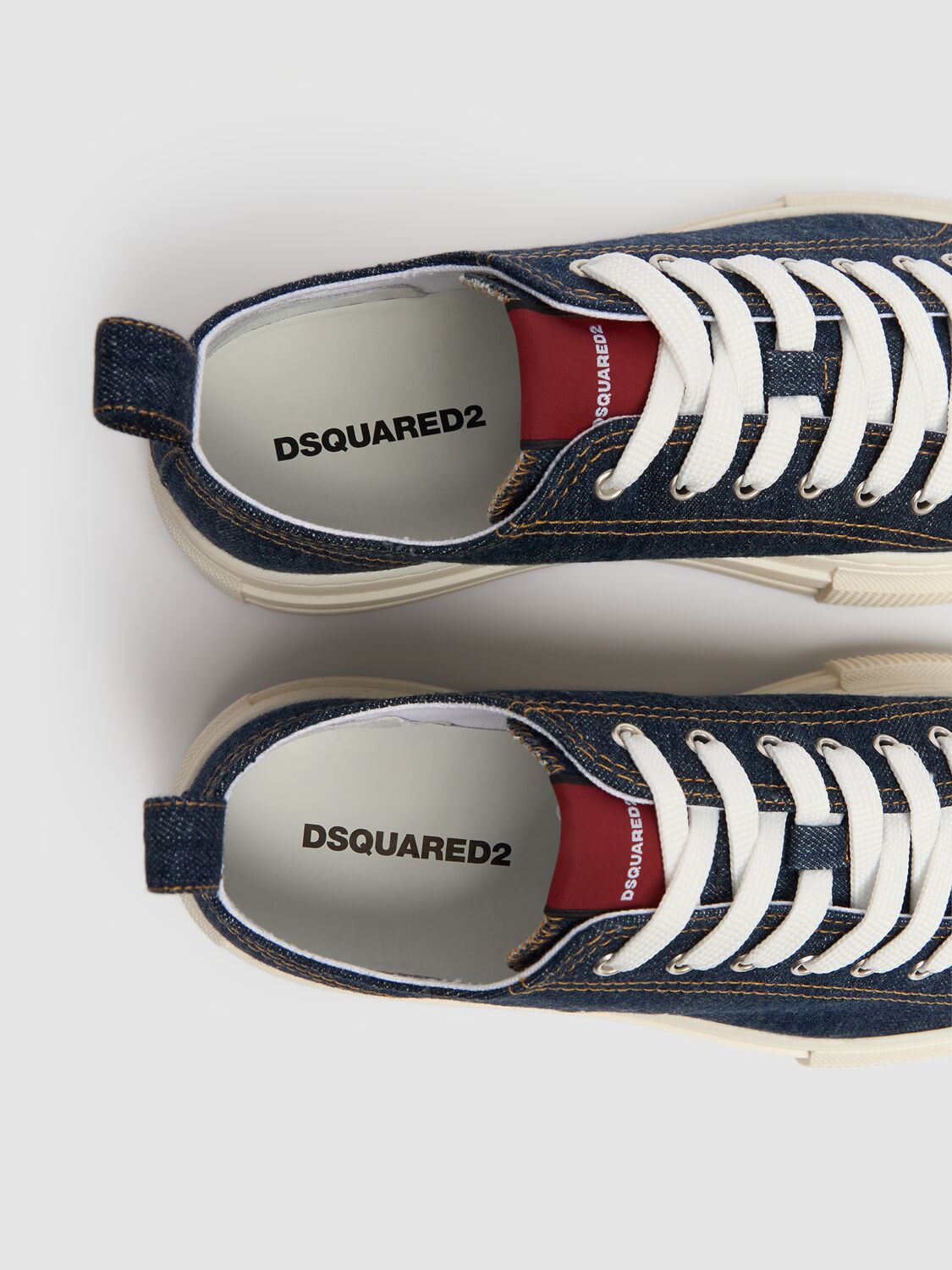 Dsquared2 Cotton Canvas Low Sneakers In Blue