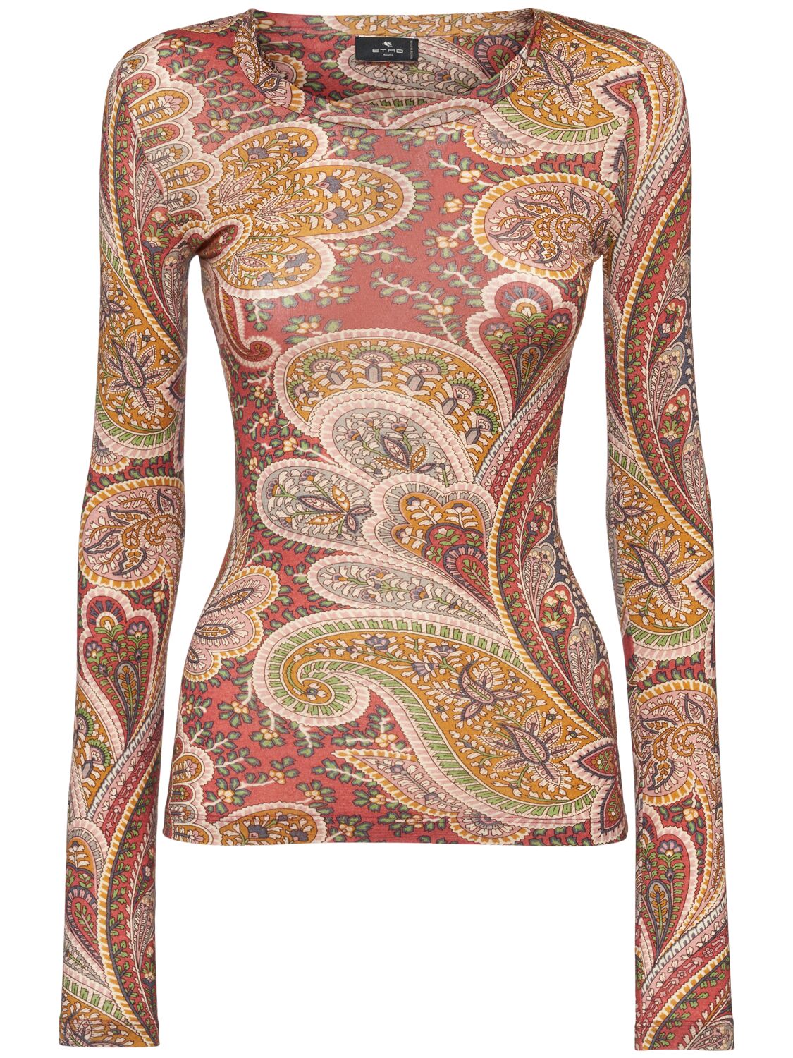 Etro Printed Jersey Wool Fitted Top