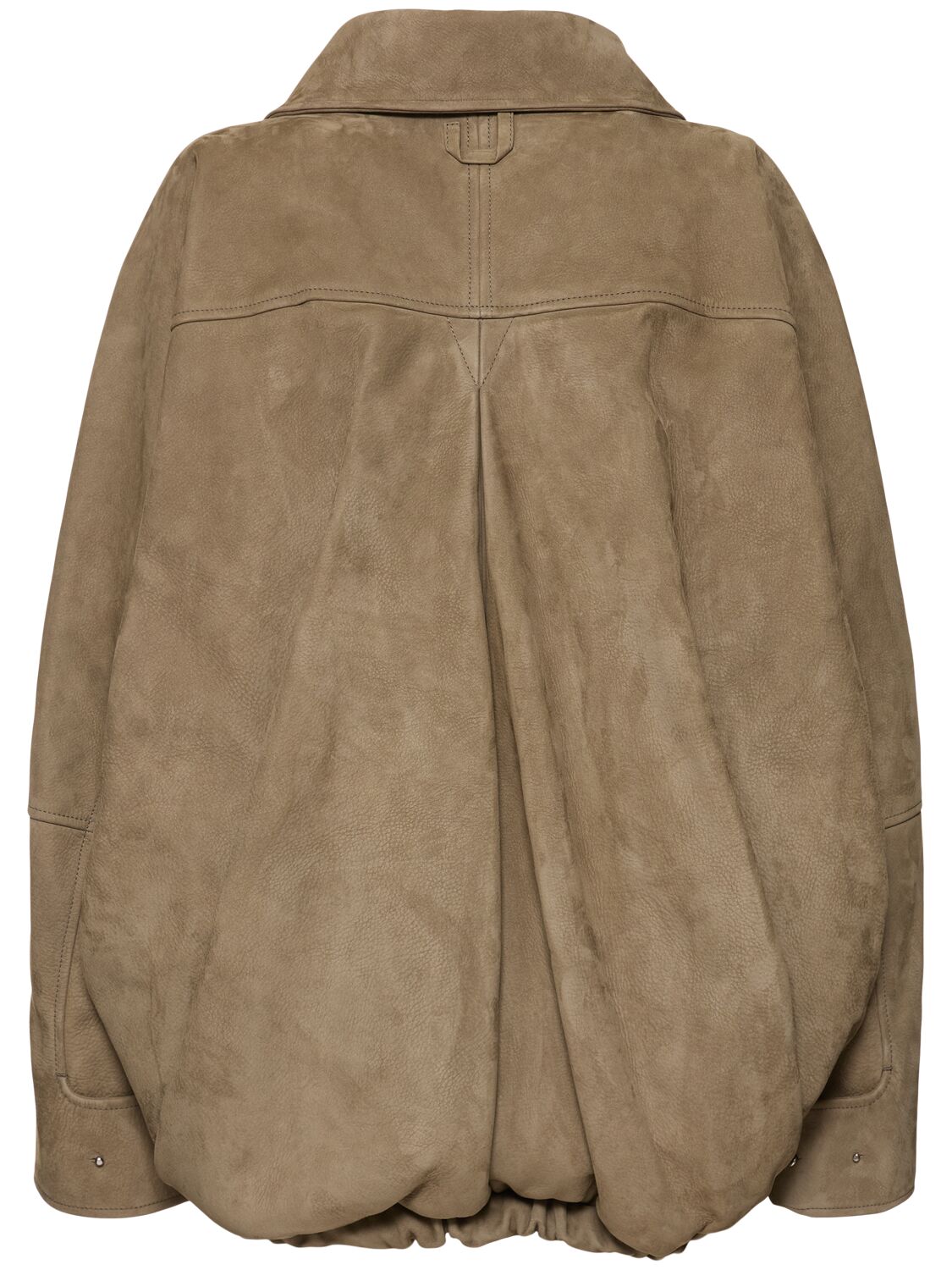 Jacquemus Womens Ciro Two-welt-pockets Relaxed-fit Leather Jacket Light Khaki In Khaki