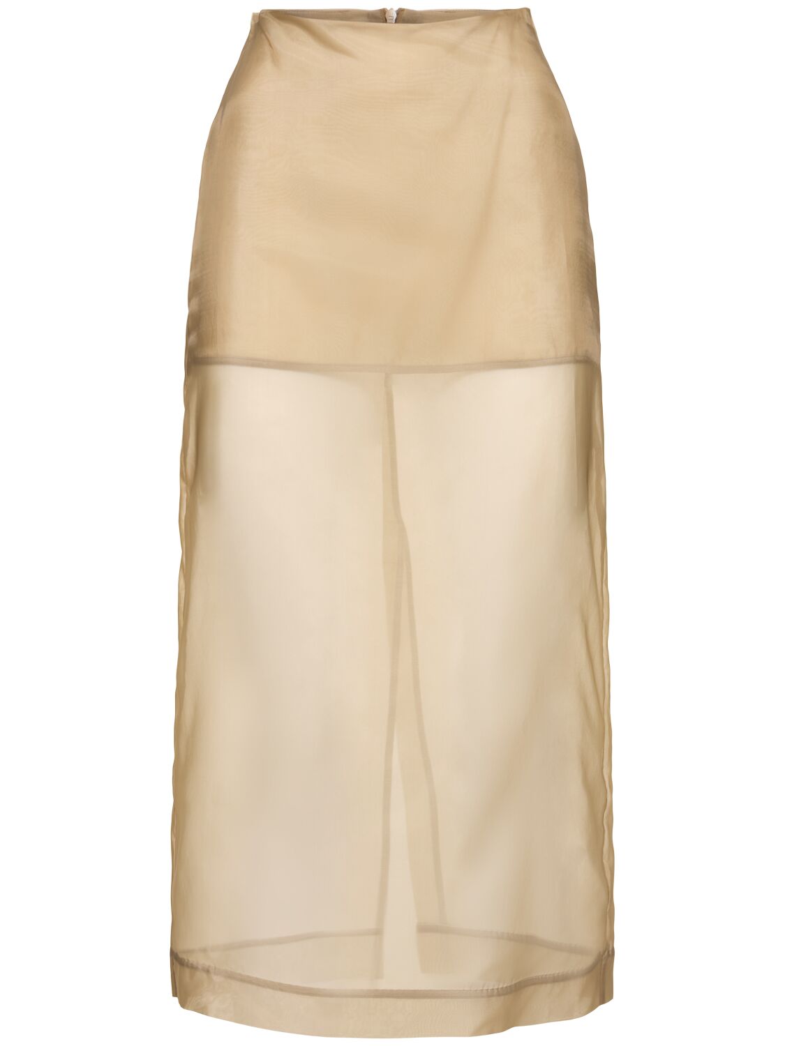 Peri Sheer Silk Blend Midi Skirt