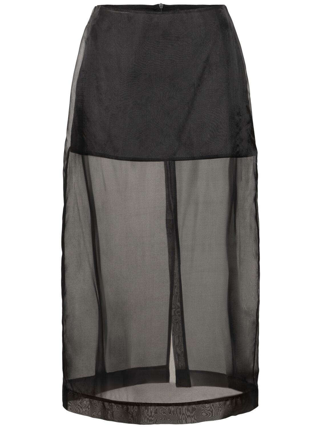 Peri Sheer Silk Blend Midi Skirt