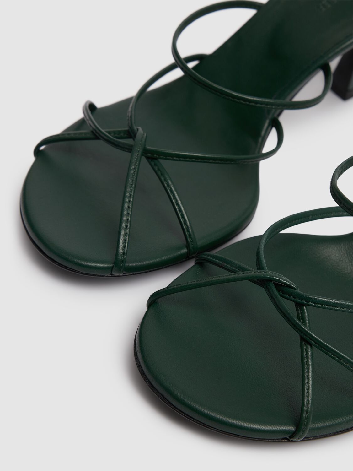 Christopher Esber 70mm Blaze Leather Sandals In Evergreen