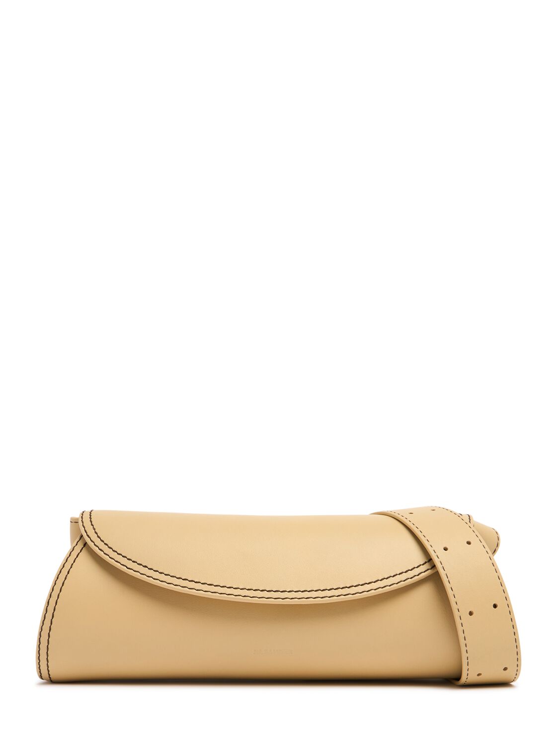 Jil Sander Small Cannolo Palmellato Leather Bag In Brown