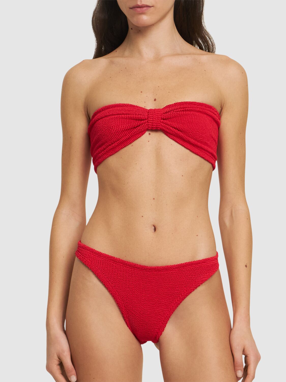 Hunza G Jean Bikini Top In Red
