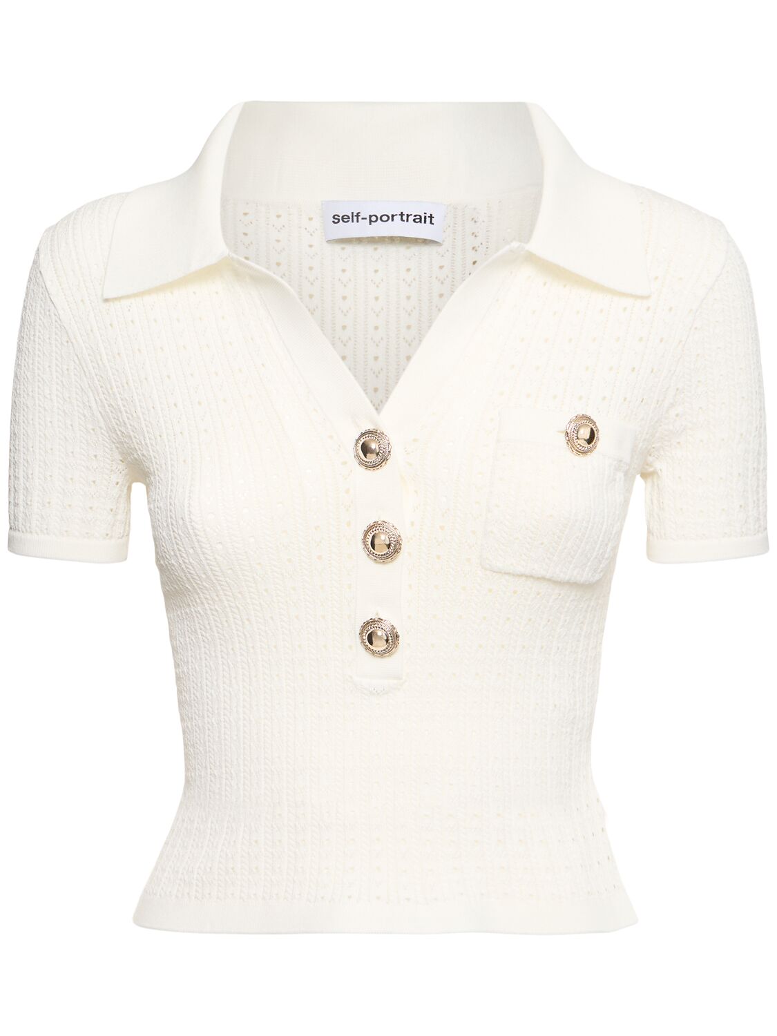 Viscose Blend Pointelle Knit Top