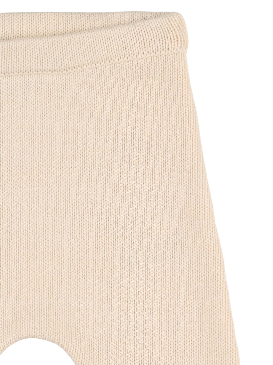 Petit Bateau Printed Cotton Knit Sweater & Pants In Cream