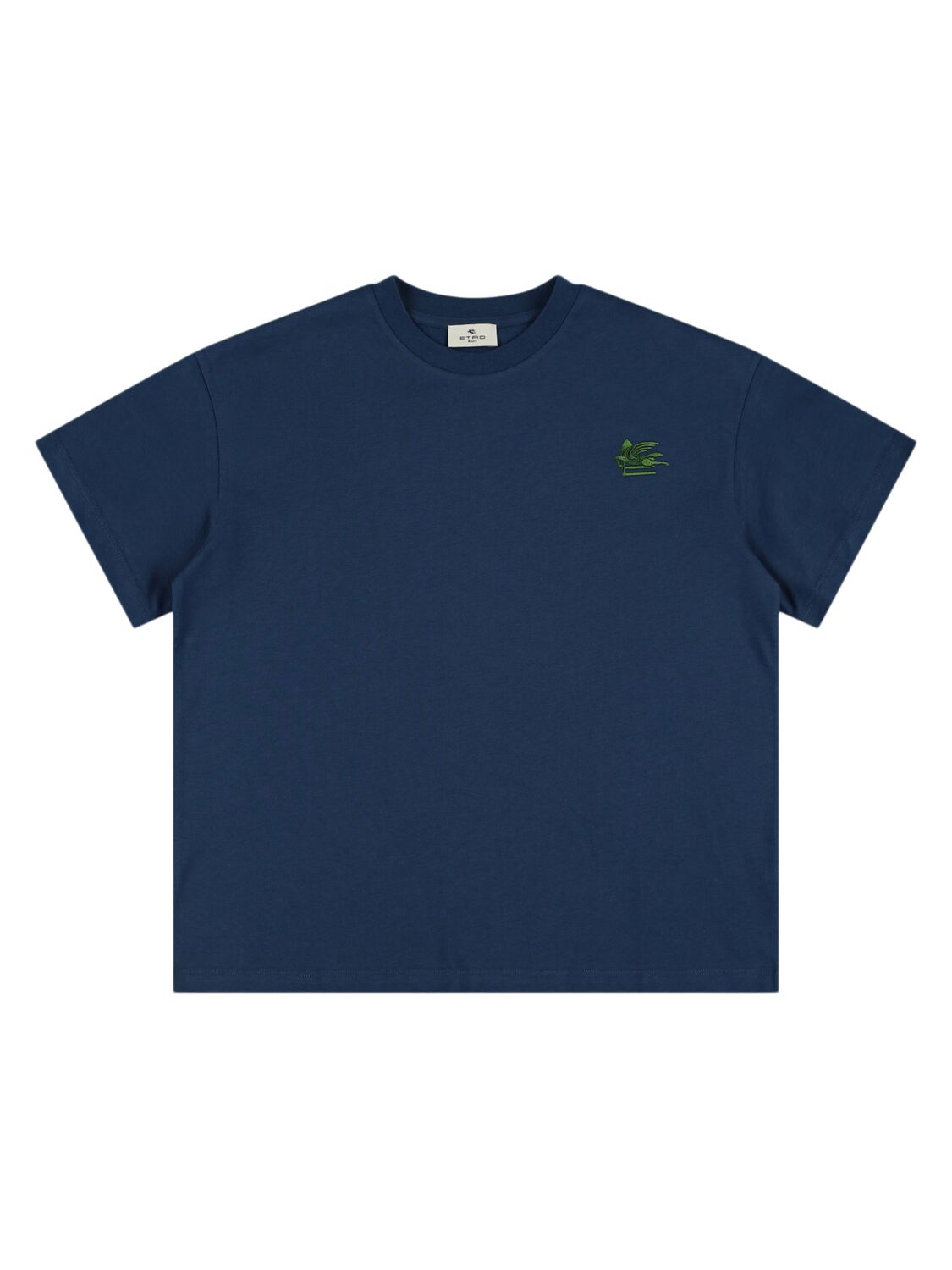 Etro Kids' Embroidered Cotton Jersey T-shirt In Blue