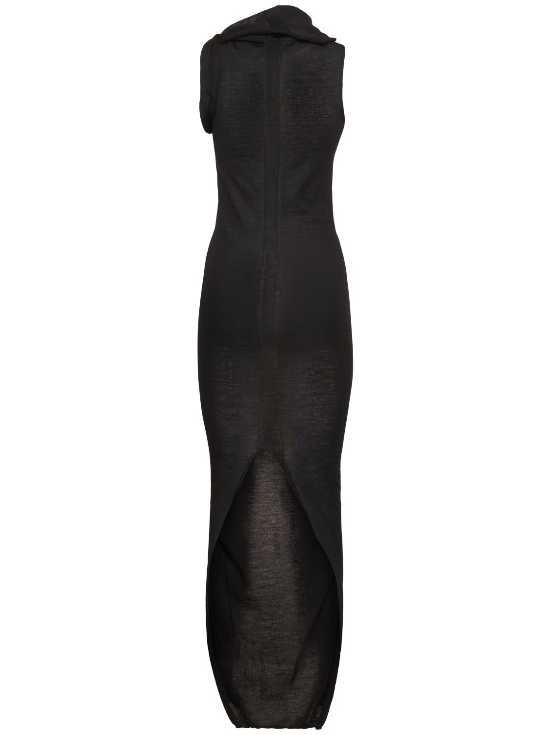 Rick Owens Maxikleid Banded T Aus Schurwolle In Black