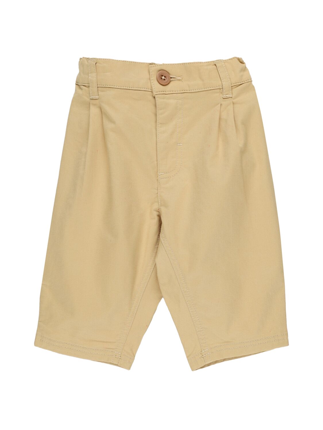 Petit Bateau Cotton Blend Gabardine Trousers In Neutral