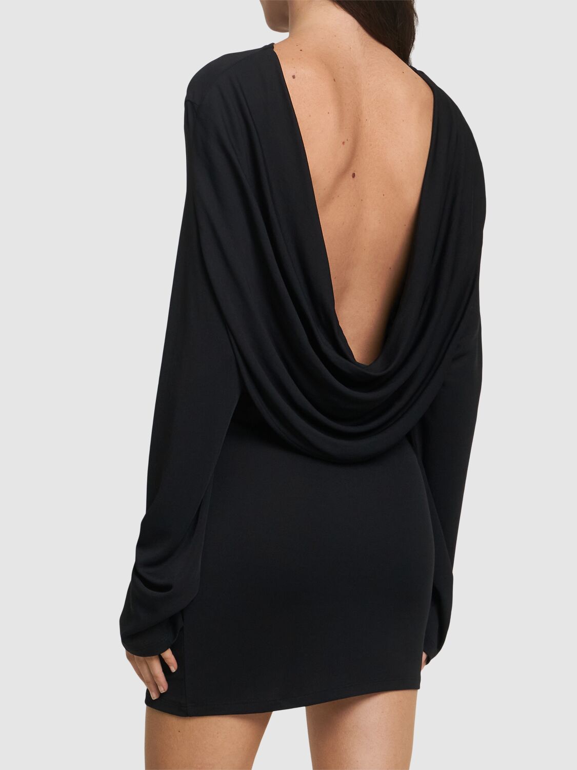 Jacquemus La Robe Croisiere Open-back Draped Jersey Mini Dress In