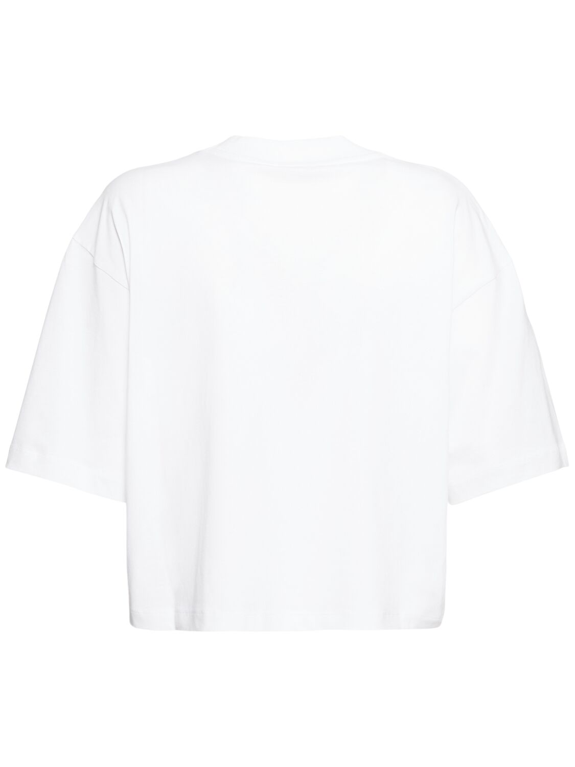 Marni White Cotton T-shirt With Daisy Garden Print In White