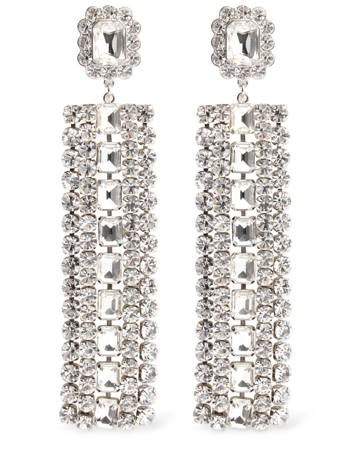 Self-portrait Multi Crystal Droplet Earrings
