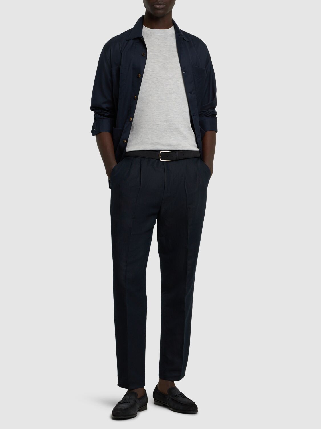Brunello Cucinelli Silk & Cotton Jersey T-shirt In Perla
