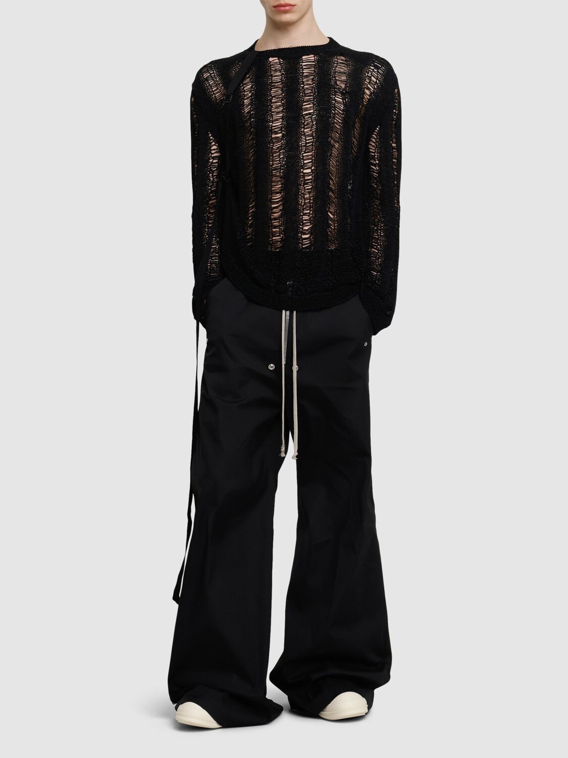 Rick Owens Wide Bela Cotton Poplin Pants In 黑色