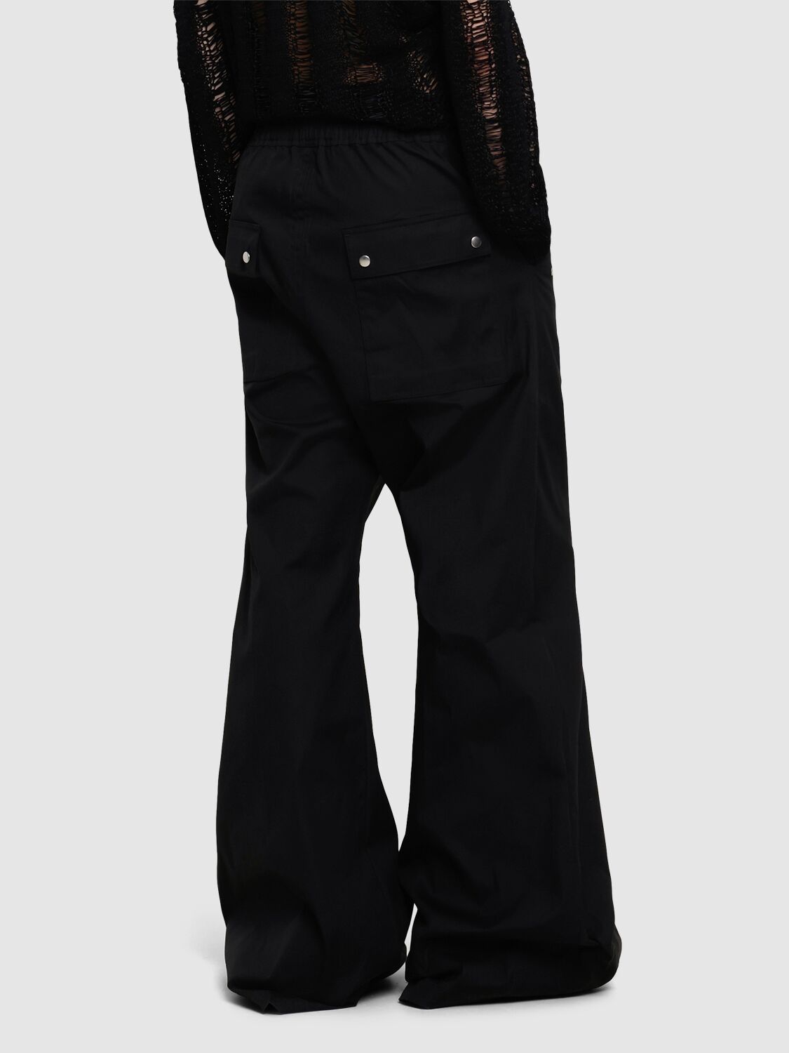 Rick Owens Wide Bela Cotton Poplin Pants In 黑色