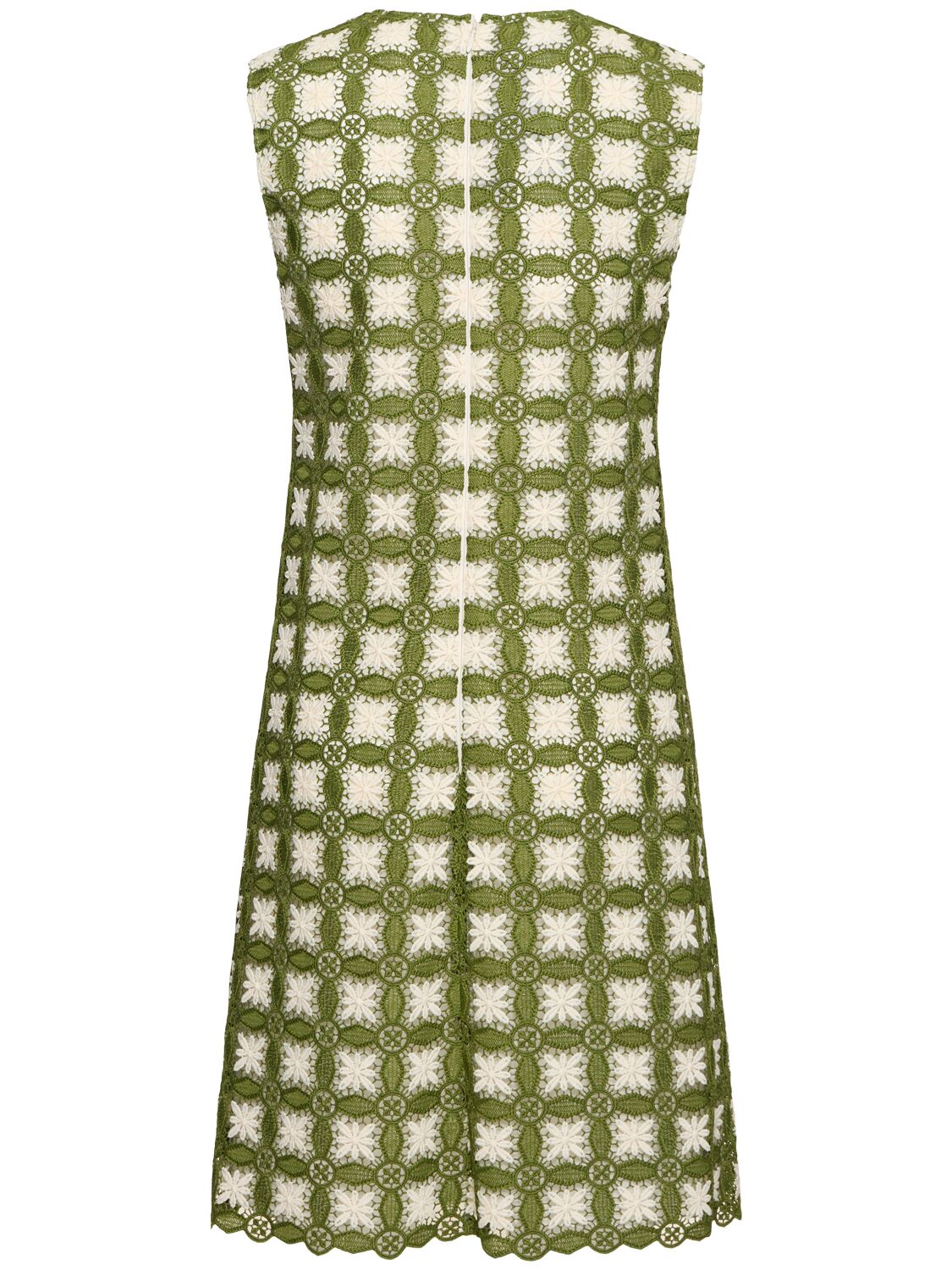 Giambattista Valli Macramé Mini Dress In Ivory/green