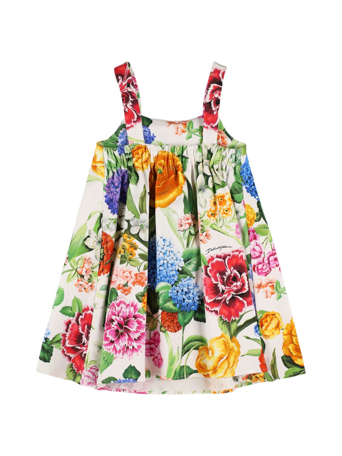 Dolce & Gabbana Printed Cotton Blend Dress In Multicolor