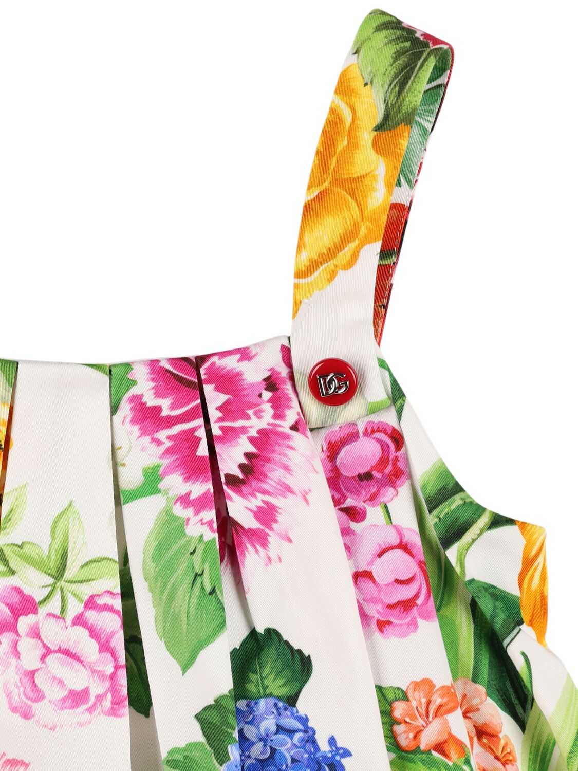 Dolce & Gabbana Printed Cotton Blend Dress In Multicolor