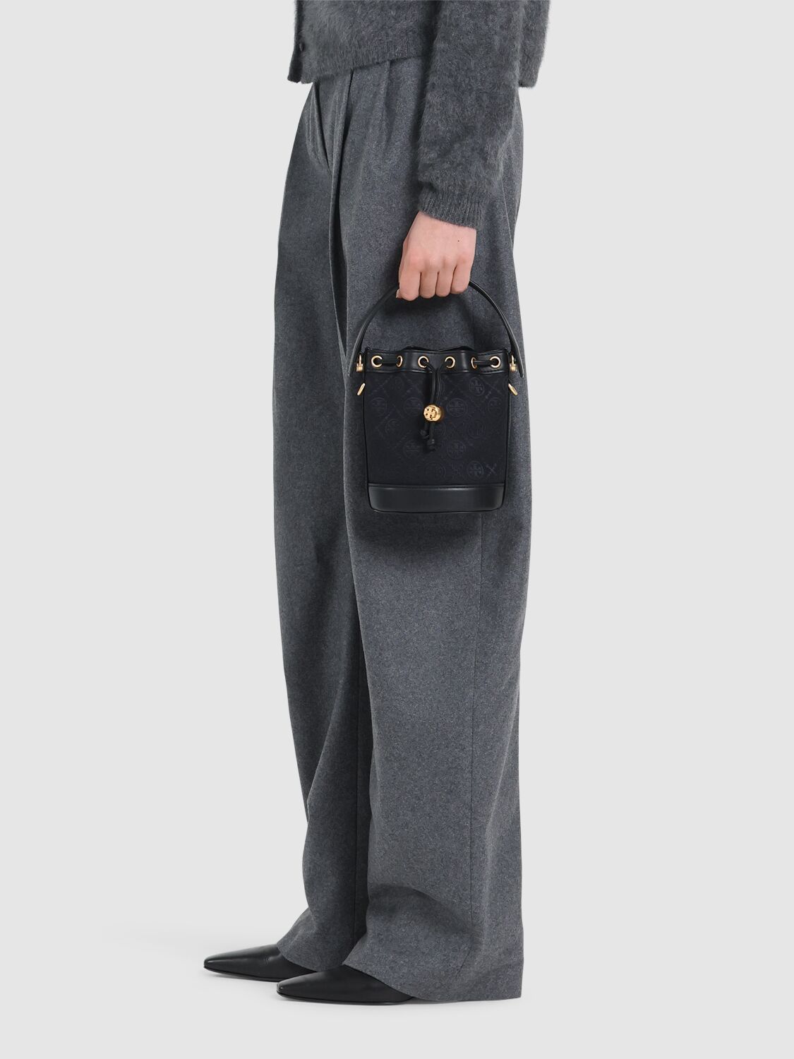 TORY BURCH MINI T MONOGRAM BUCKET BAG 