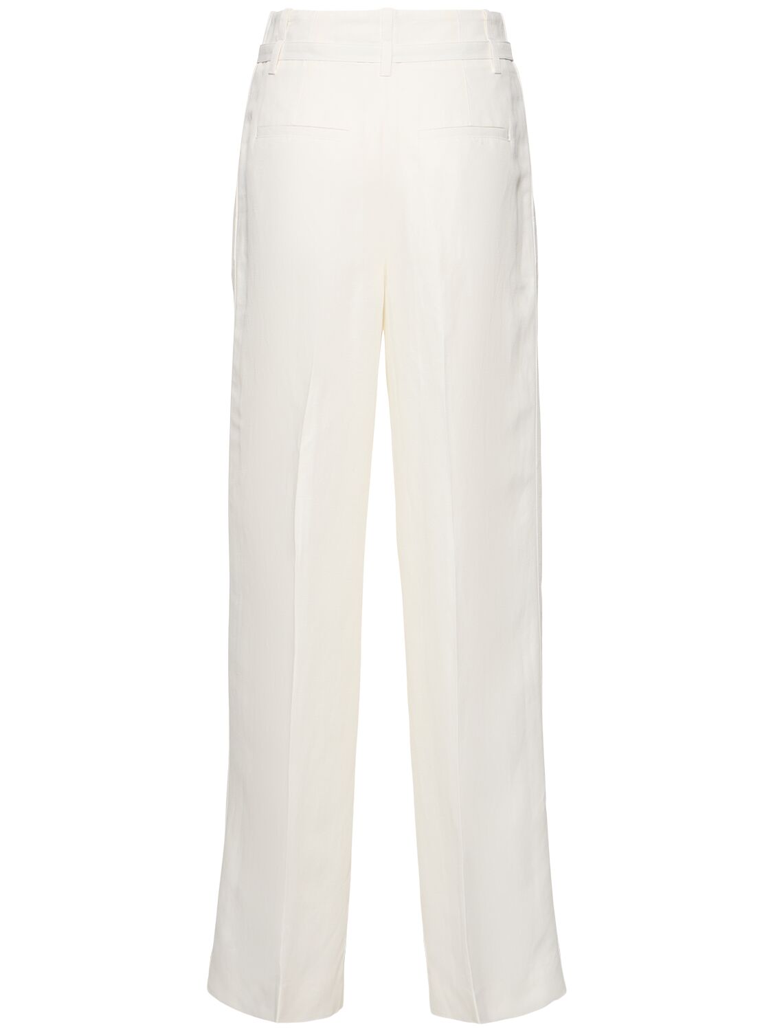 Proenza Schouler Jules Linen Blend Wide Pants In Off White