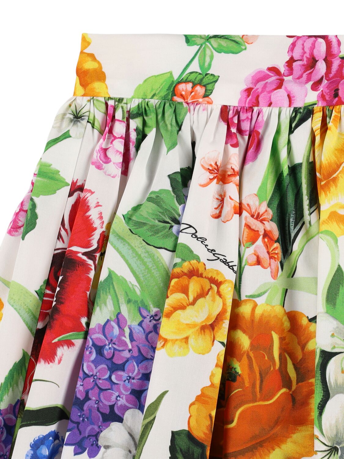 Dolce & Gabbana Printed Cotton Maxi Skirt In Multicolor
