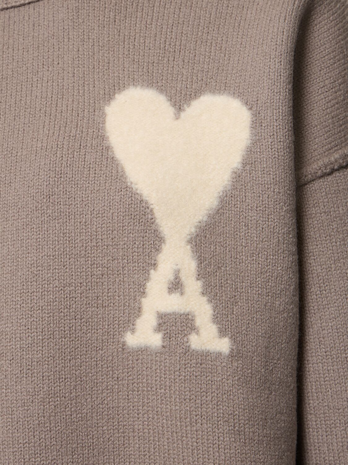 Ami Alexandre Mattiussi Logo Wool Crew Sweater In Grey