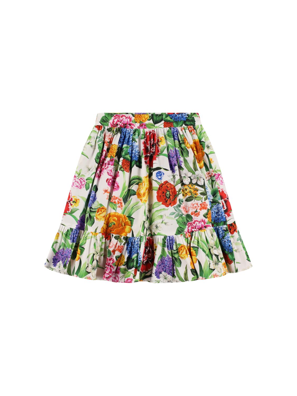 Dolce & Gabbana Floral Print Cotton Skirt In Multi