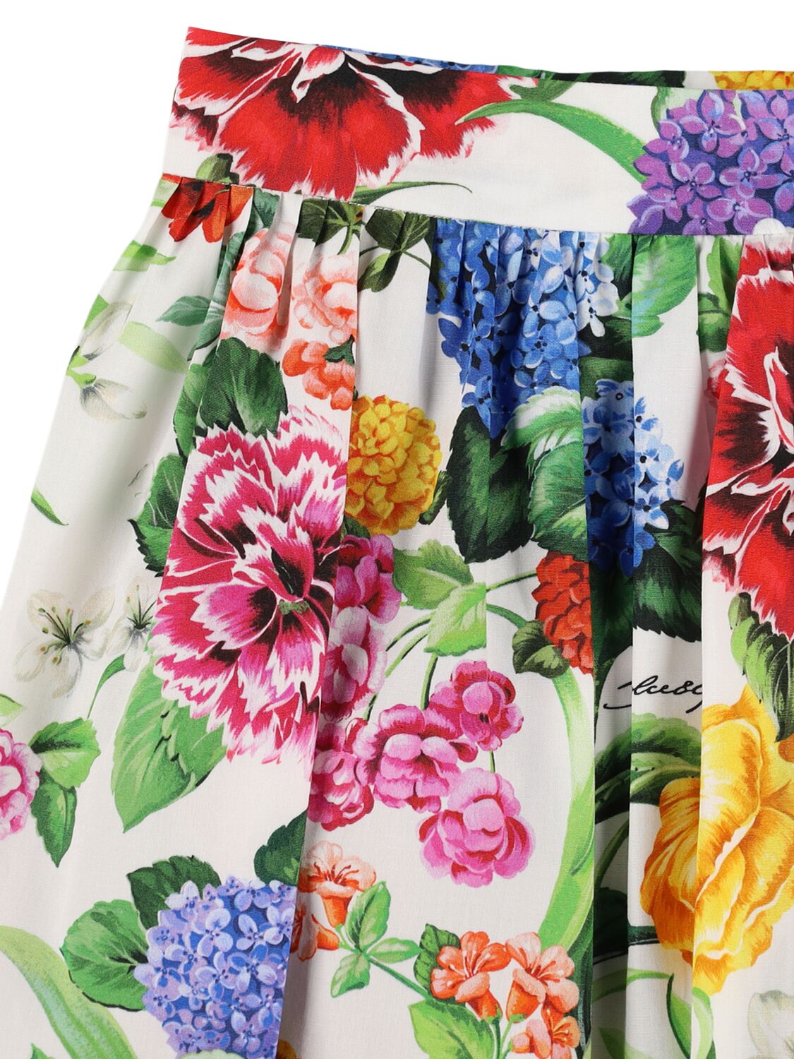Dolce & Gabbana Floral Print Cotton Skirt In Multi